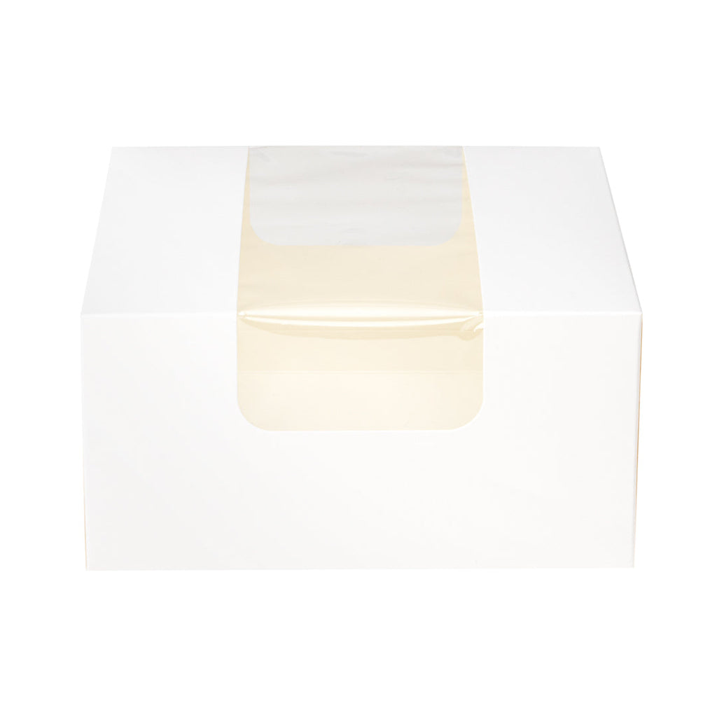 Pastry Tek White Paper Pastry / Cake Box - with Window - 7" x 6" x 4" - 100 count box