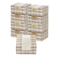 Pastry Tek Plaid Paper Pastry / Cake Box - with Window - 6 1/4" x 6 1/4" x 3 1/4" - 100 count box