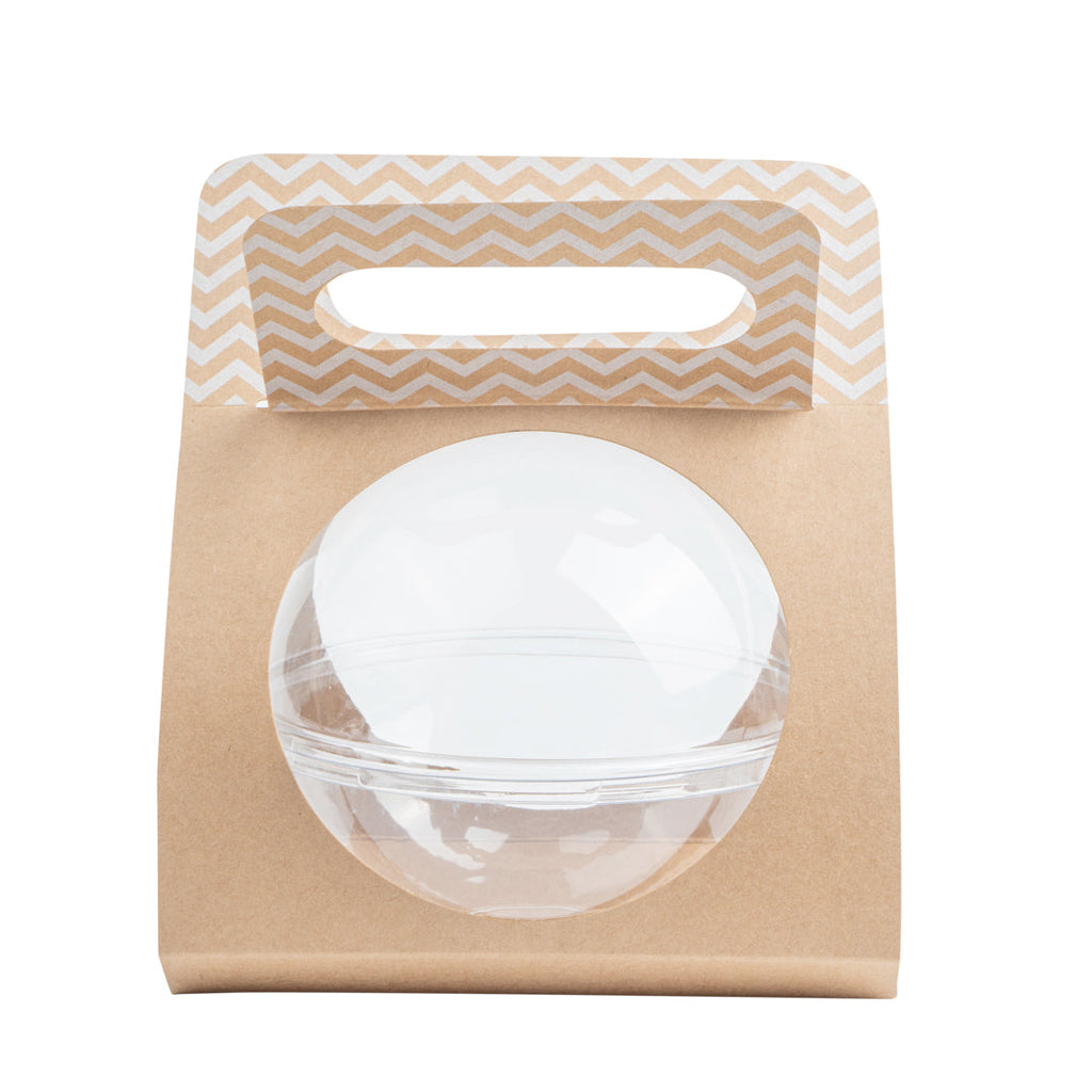 Thermo Tek Kraft Paper Sphere Salad Container Carrier - Fits 12 oz - 50 count box
