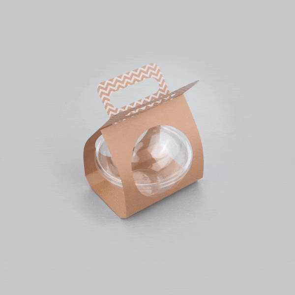 Thermo Tek Kraft Paper Sphere Salad Container Carrier - Fits 28 oz - 50 count box