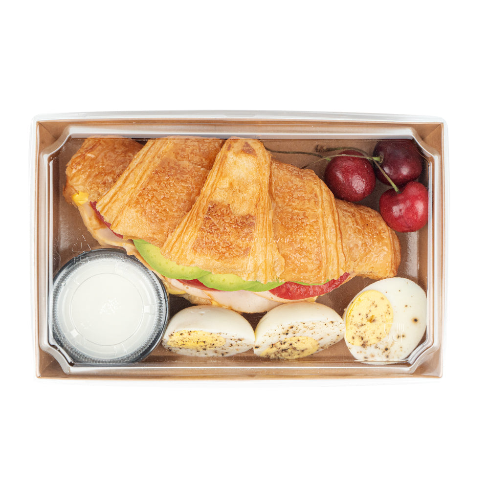 Matsuri Vision Rectangle Kraft Paper Medium Sushi Tray - 8" x 5" x 1 1/2" - 100 count box