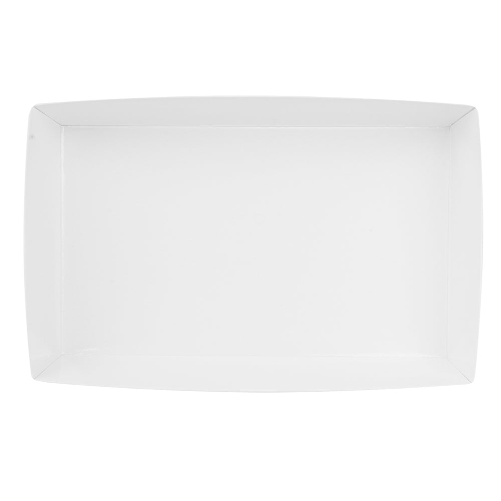 Matsuri Vision Rectangle White Paper Medium Sushi Tray - 8" x 5" x 1 1/2" - 100 count box