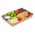 Matsuri Vision Rectangle Kraft Paper Large Sushi Tray - 9" x 6" x 1 1/2" - 100 count box
