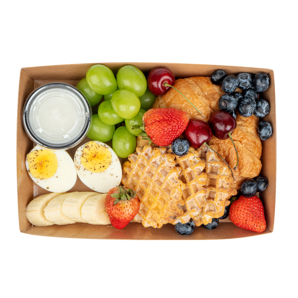 Matsuri Vision Rectangle Kraft Paper Large Sushi Tray - 9" x 6" x 1 1/2" - 100 count box