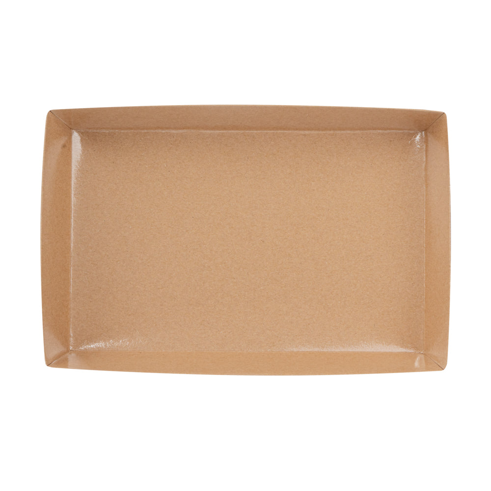 Matsuri Vision Rectangle Kraft Paper Large Sushi Tray - 9" x 6" x 1 1/2" - 100 count box