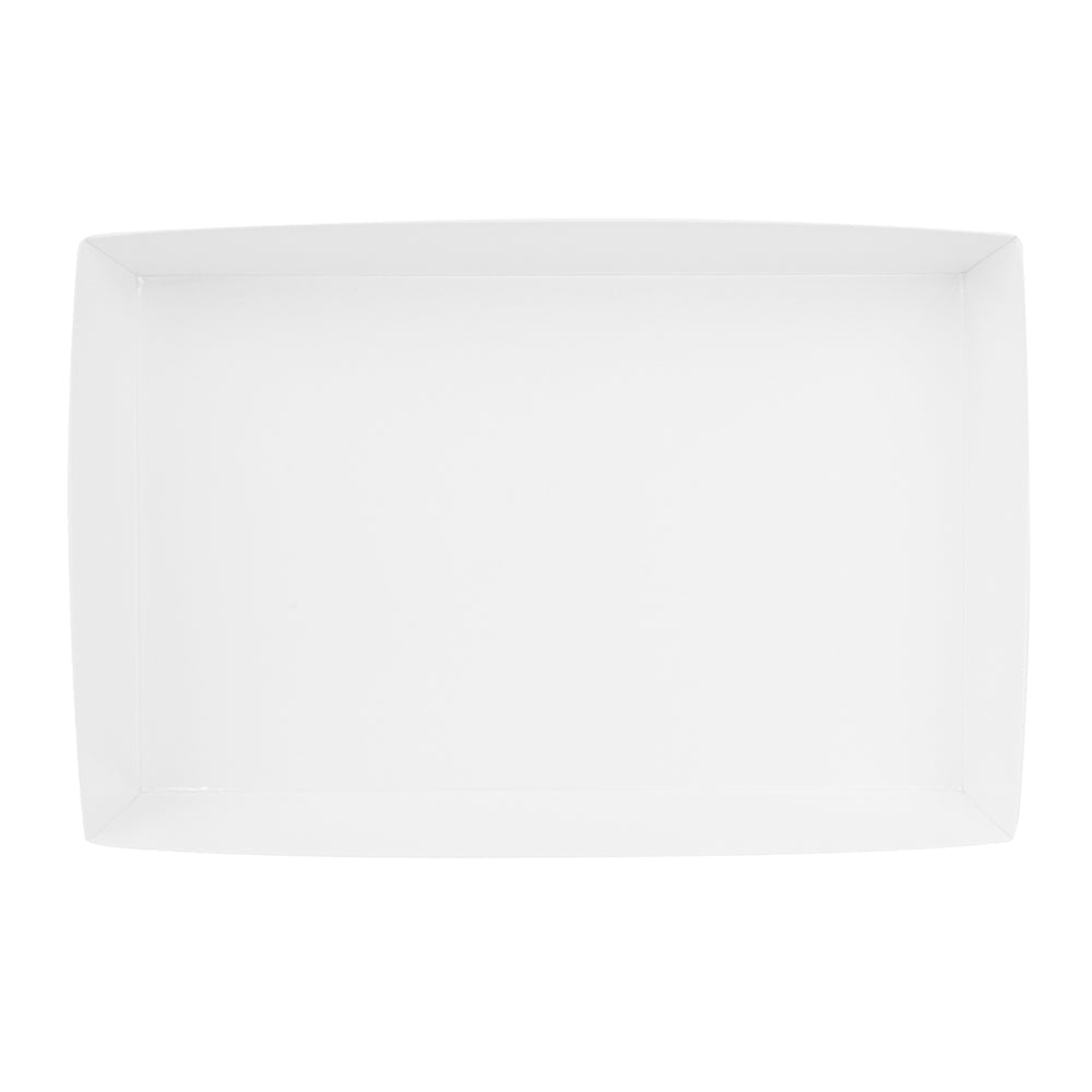 Matsuri Vision Rectangle White Paper Large Sushi Tray - 9" x 6" x 1 1/2" - 100 count box