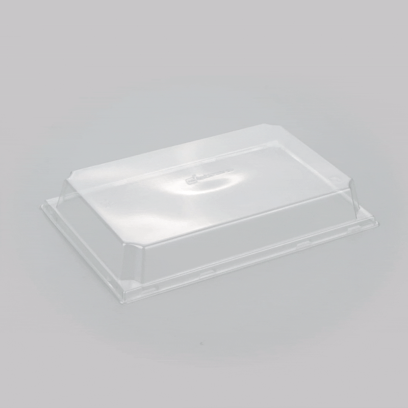 Matsuri Vision Clear Plastic Lid - Fits Large Sushi Tray - 100 count box