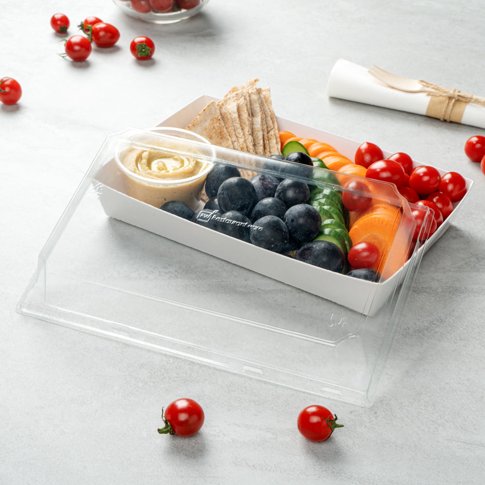 Matsuri Vision Clear Plastic Lid - Fits Large Sushi Tray - 100 count box
