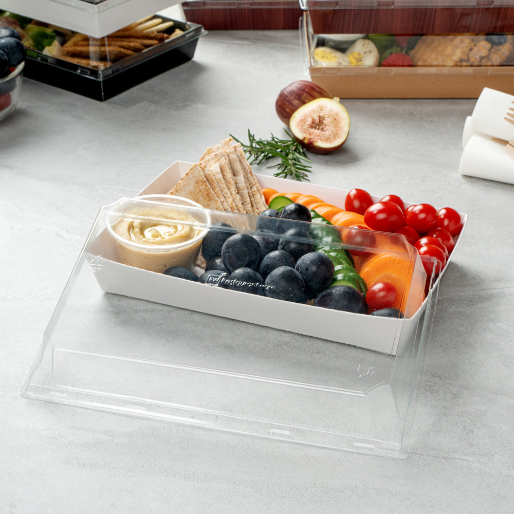 Matsuri Vision Clear Plastic Lid - Fits Large Sushi Tray - 100 count box