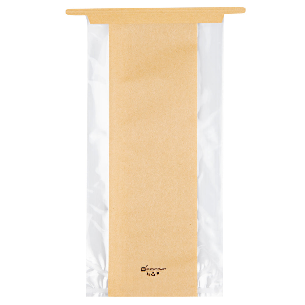 Bag Tek Kraft Paper Bakery Tin Tie Bag - 4 1/2" x 3 1/2" x 12 1/2" - 100 count box