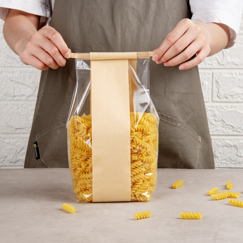 Bag Tek Kraft Paper Bakery Tin Tie Bag - 4 1/2" x 3 1/2" x 12 1/2" - 100 count box