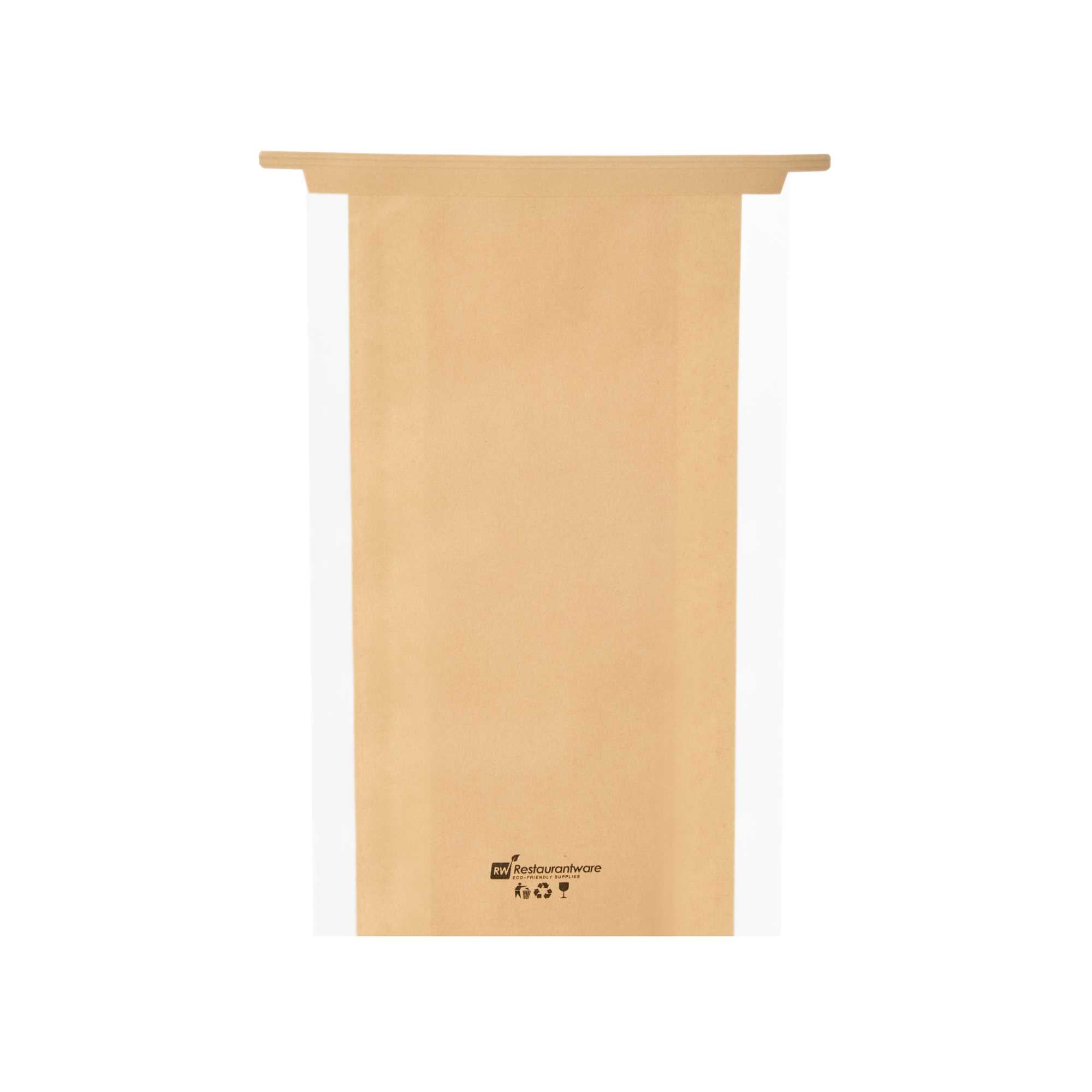 Bag Tek Kraft Paper Bakery Tin Tie Bag - 8 1/4" x 4" x 13 3/4" - 100 count box