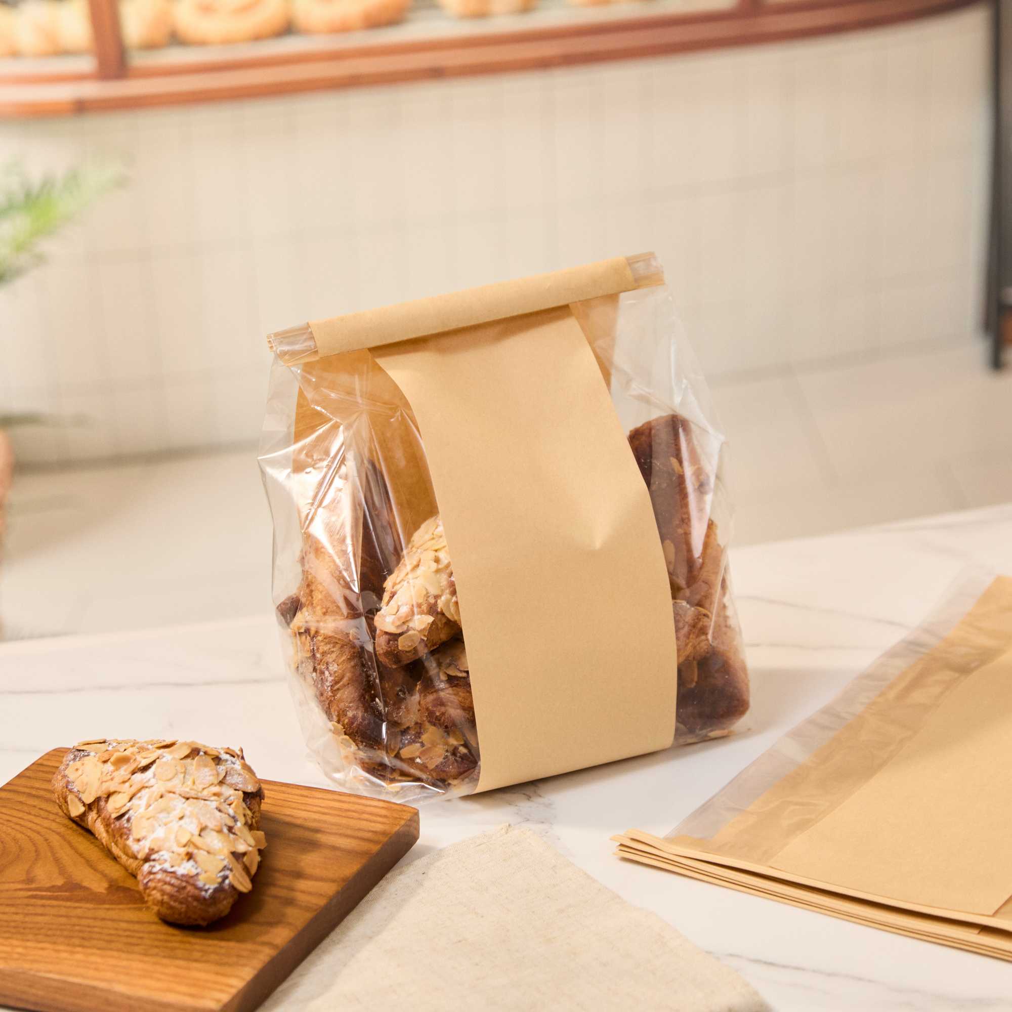 Bag Tek Kraft Paper Bakery Tin Tie Bag - 8 1/4" x 4" x 13 3/4" - 100 count box