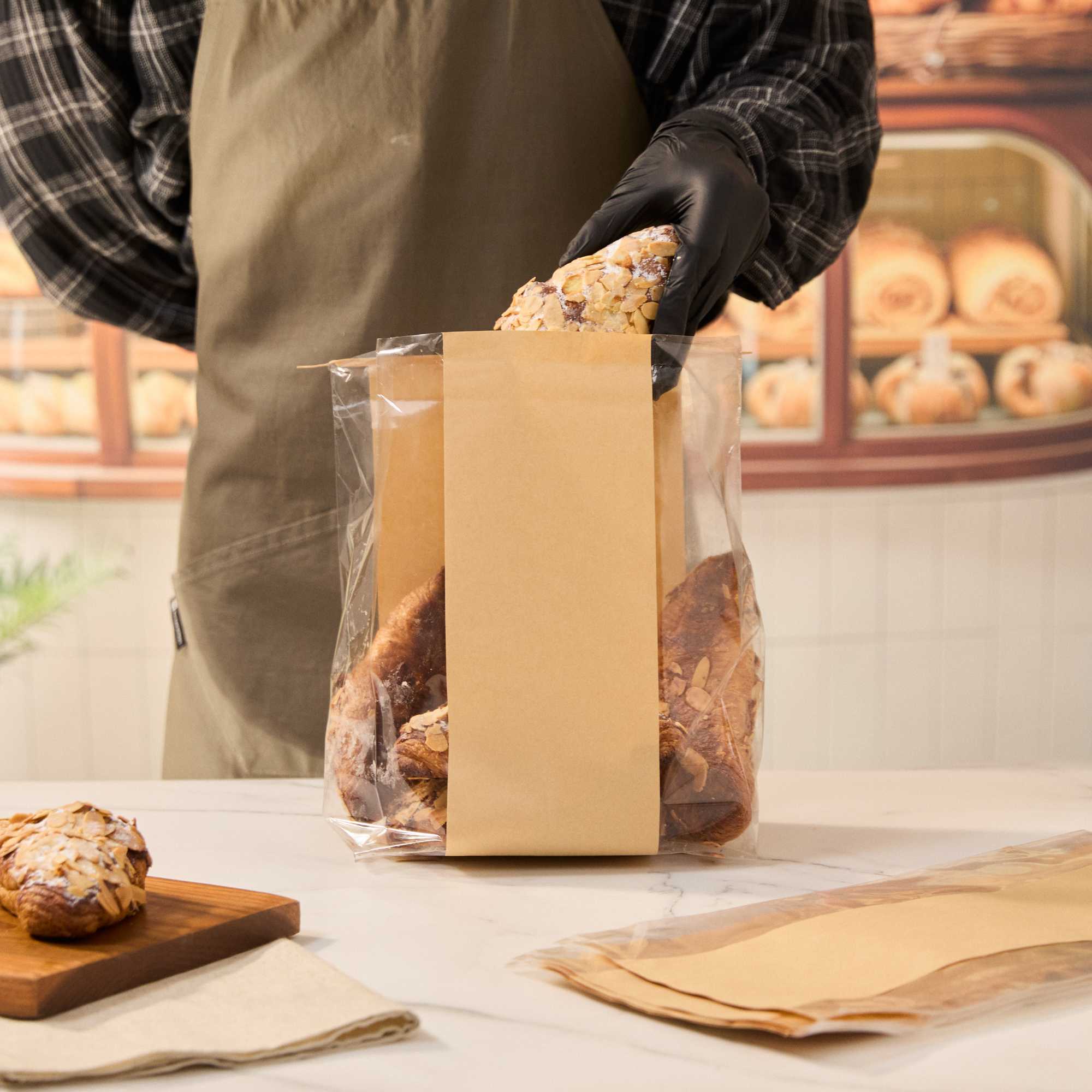 Bag Tek Kraft Paper Bakery Tin Tie Bag - 8 1/4" x 4" x 13 3/4" - 100 count box