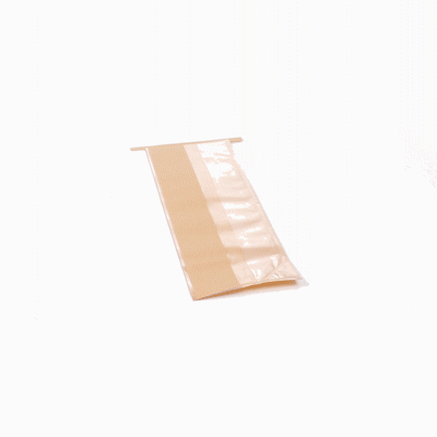 Bag Tek Kraft Paper Bakery Tin Tie Bag - with Window - 4 3/4" x 3 1/2" x 12 1/2" - 100 count box