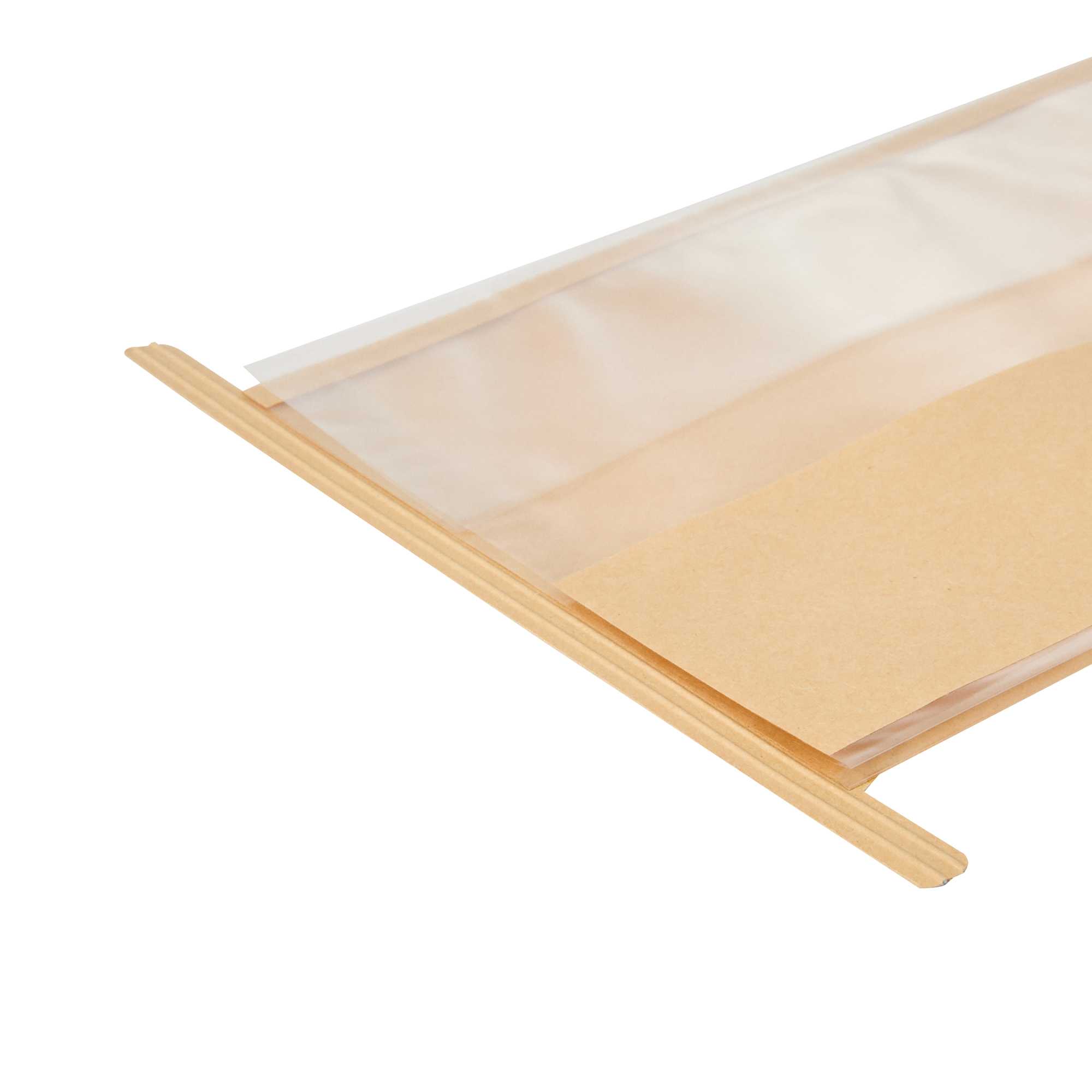 Bag Tek Kraft Paper Bakery Tin Tie Bag - with Window - 4 3/4" x 3 1/2" x 12 1/2" - 100 count box