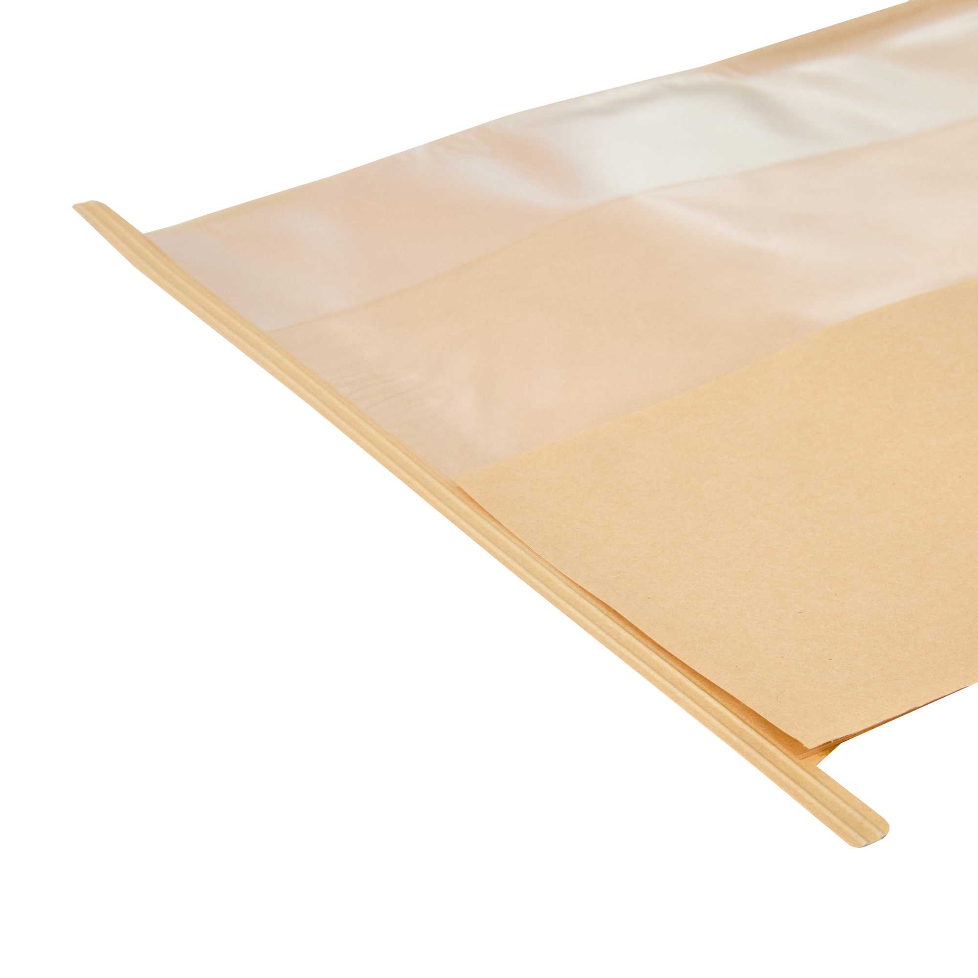 Bag Tek Kraft Paper Bakery Tin Tie Bag - with Window - 8 1/4" x 4" x 13 3/4" - 100 count box