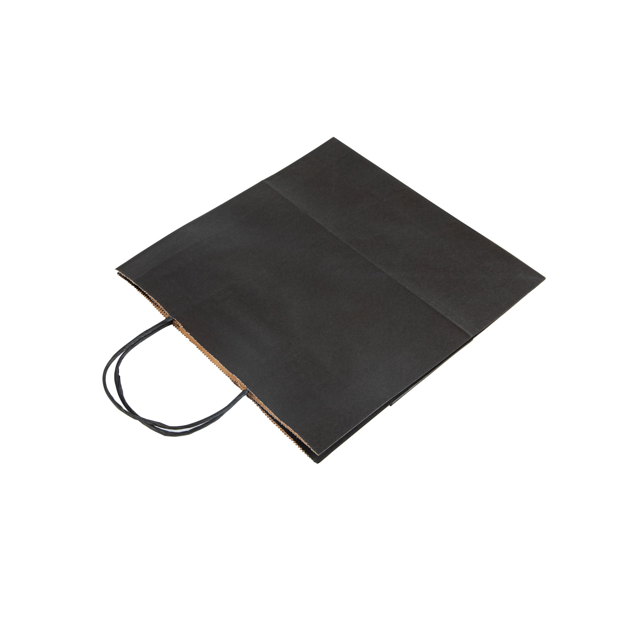 Saving Nature Black Paper Retail Bag - with Handles - 10 1/4" x 7 3/4" x 10 1/2" - 100 count box