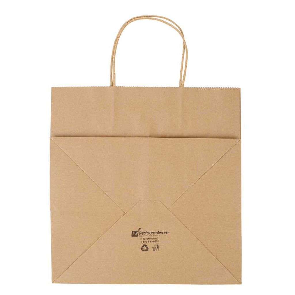 Saving Nature Kraft Paper Retail Bag - with Handles - 10 1/4" x 7 3/4" x 10 1/2" - 100 count box