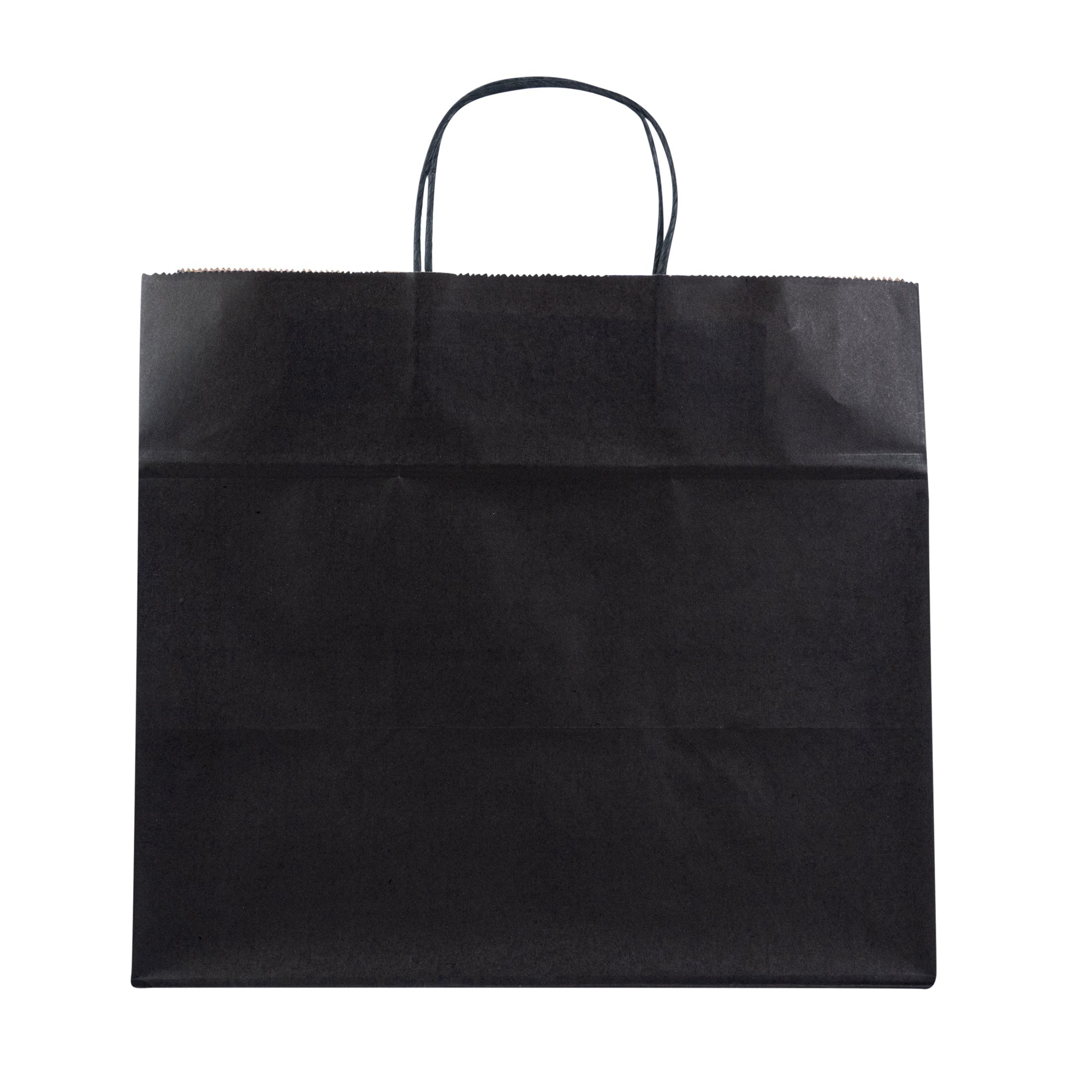 Saving Nature Black Paper Retail Bag - with Handles - 12 1/2" x 8 1/4" x 11 1/4" - 100 count box