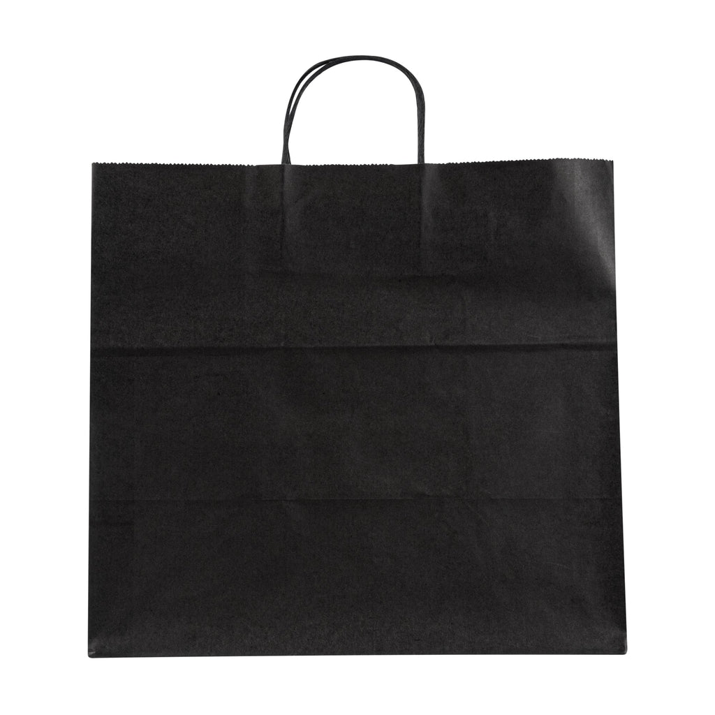 Saving Nature Black Paper Retail Bag - with Handles - 14 1/4" x 8 1/4" x 13 1/4" - 100 count box