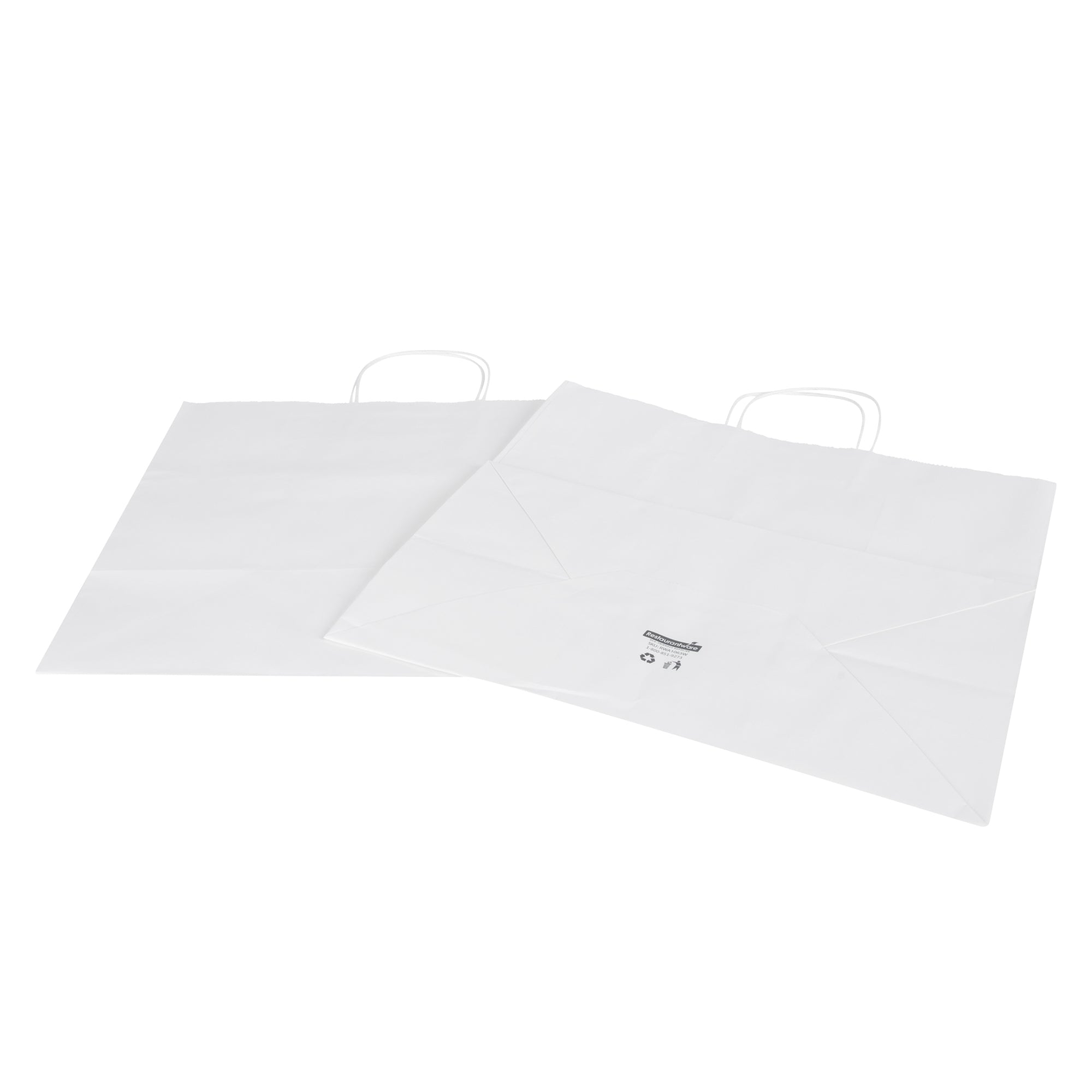 Saving Nature White Paper Retail Bag - with Handles - 14 1/4" x 8 1/4" x 13 1/4" - 100 count box