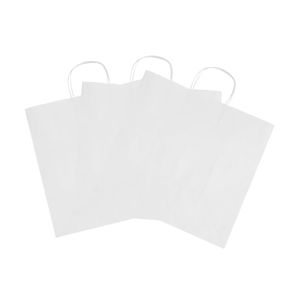 Saving Nature White Paper Retail Bag - with Handles - 14 1/4" x 8 1/4" x 13 1/4" - 100 count box