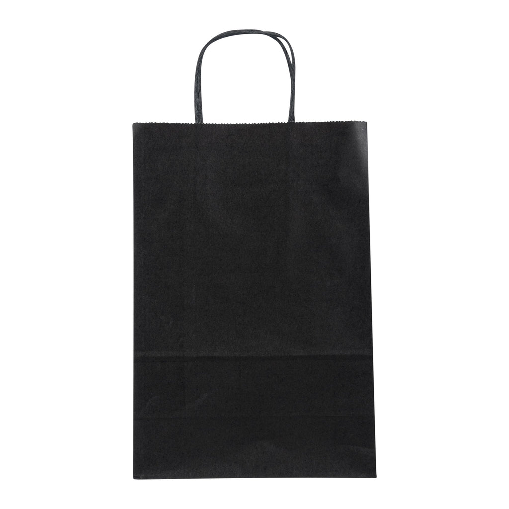 Saving Nature Black Paper Retail Bag - with Handles - 7 3/4" x 4" x 11 1/2" - 100 count box