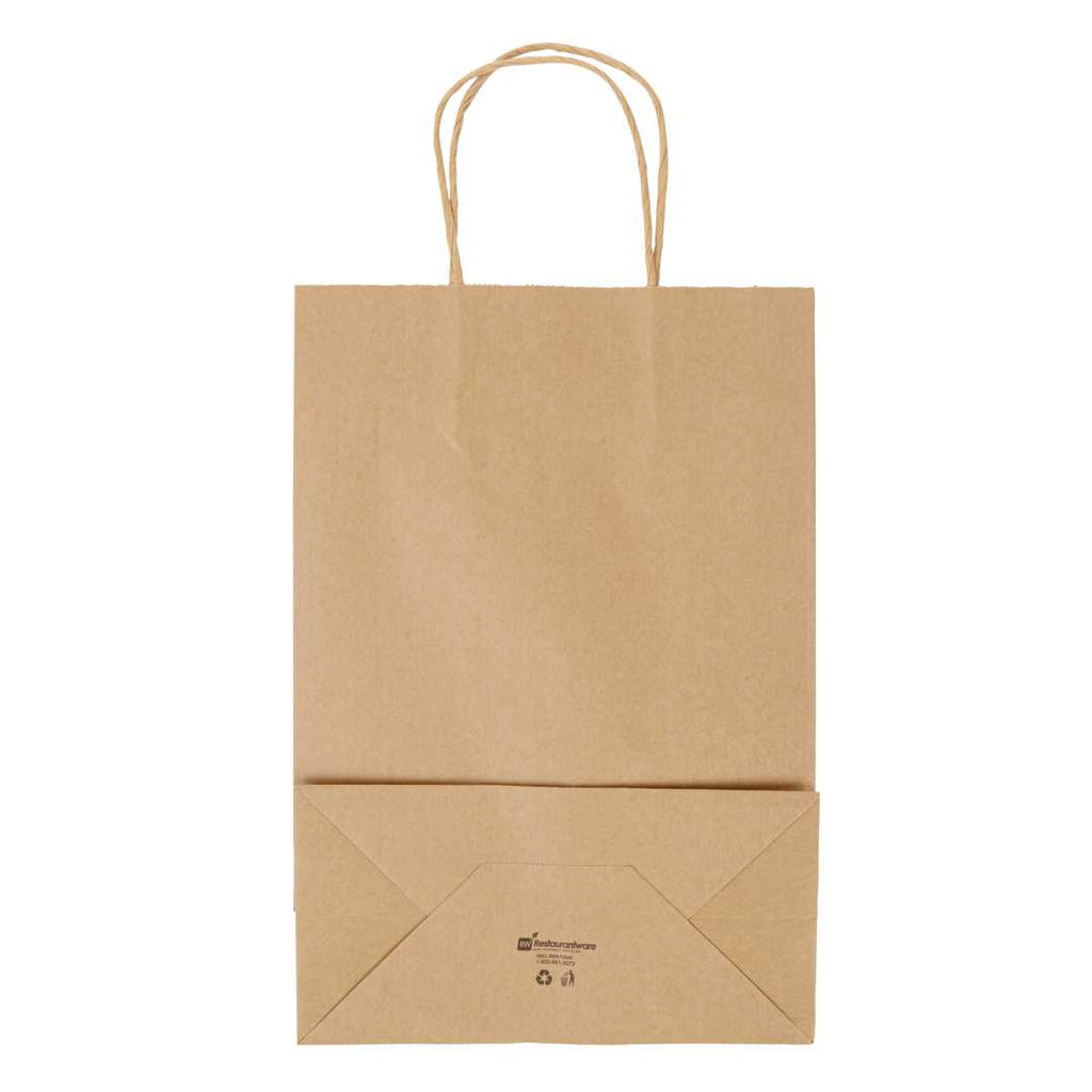 Saving Nature Kraft Paper Retail Bag - with Handles - 7 3/4" x 4" x 11 1/2" - 100 count box