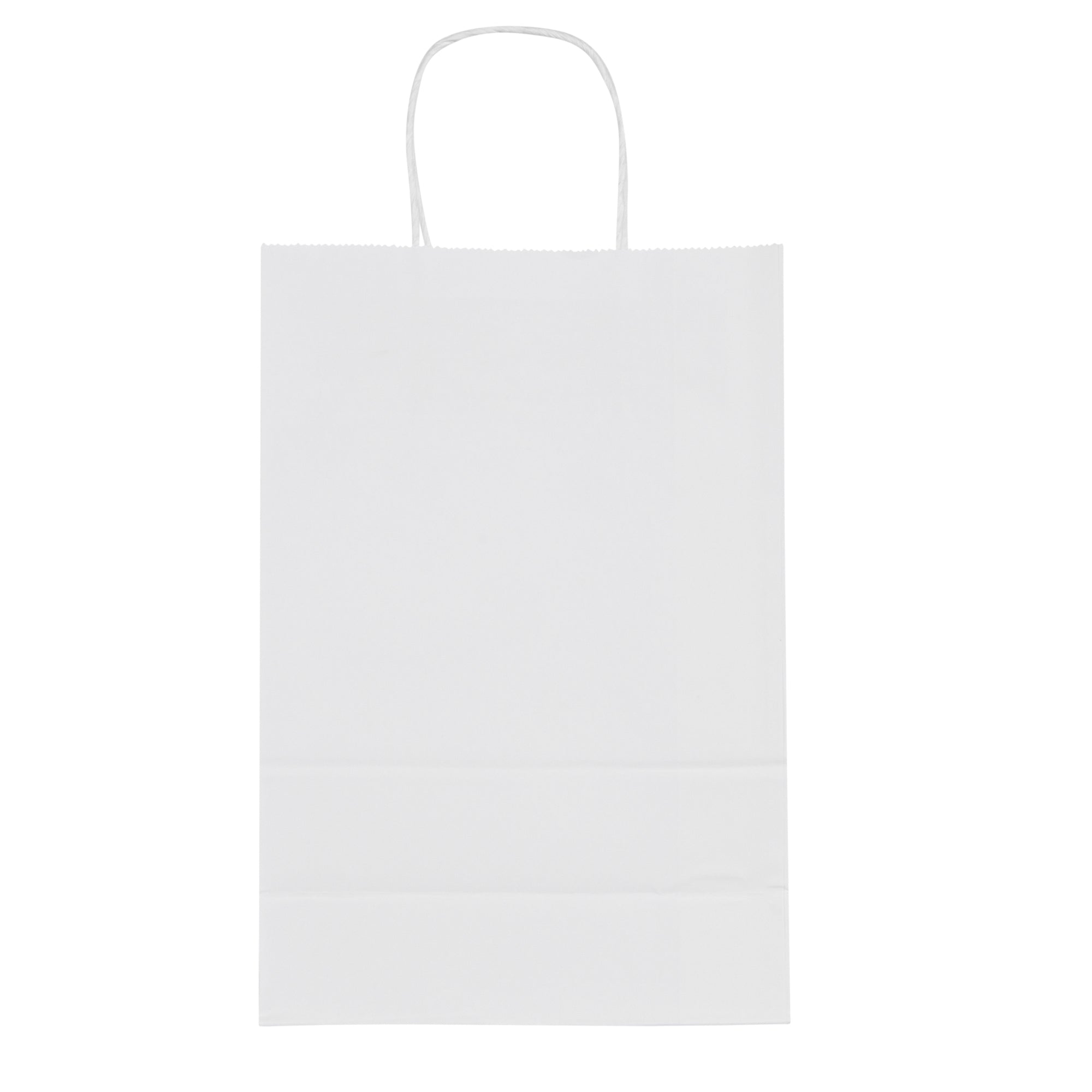 Saving Nature White Paper Retail Bag - with Handles - 7 3/4" x 4" x 11 1/2" - 100 count box