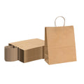 Saving Nature Kraft Paper Retail Bag - with Handles - 10 1/4" x 5 1/2" x 12 1/2" - 100 count box