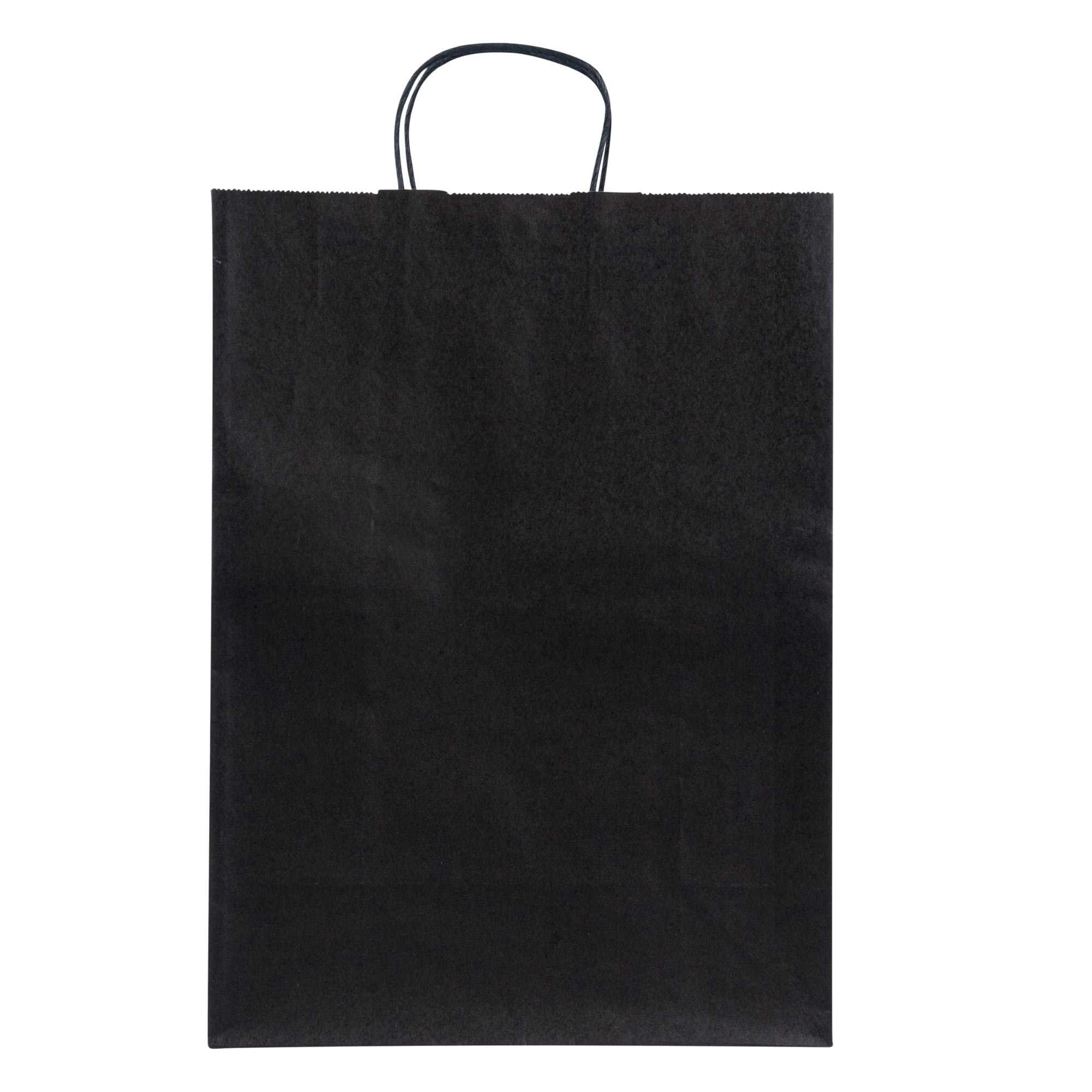 Saving Nature Black Paper Retail Bag - with Handles - 12 1/2" x 6 1/4" x 17" - 100 count box