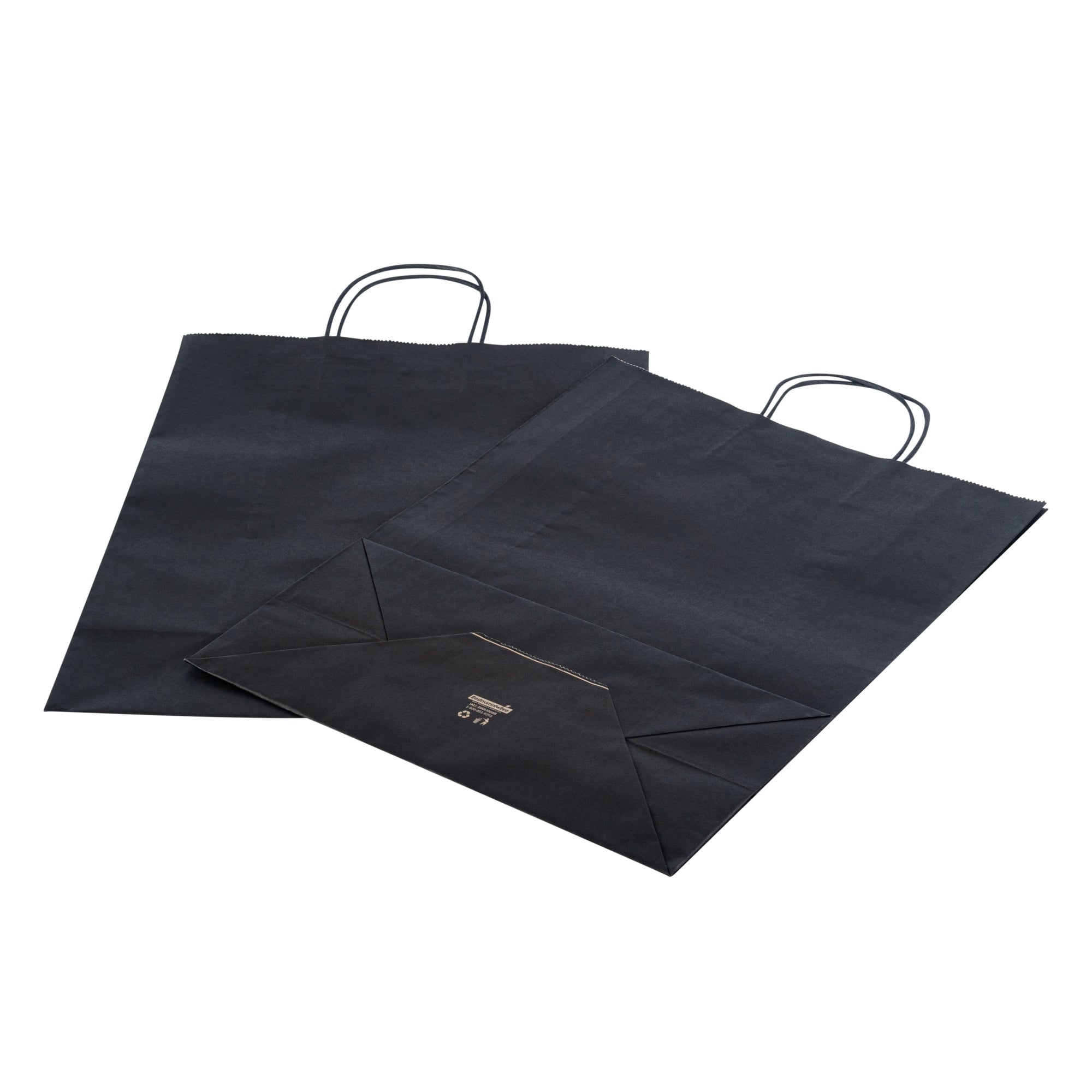 Saving Nature Black Paper Retail Bag - with Handles - 12 1/2" x 6 1/4" x 17" - 100 count box