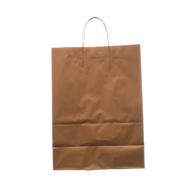 Saving Nature Kraft Paper Retail Bag - with Handles - 12 1/2" x 6 1/4" x 17" - 100 count box