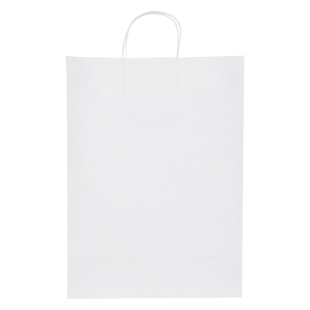 Saving Nature White Paper Retail Bag - with Handles - 12 1/2" x 6 1/4" x 17" - 100 count box