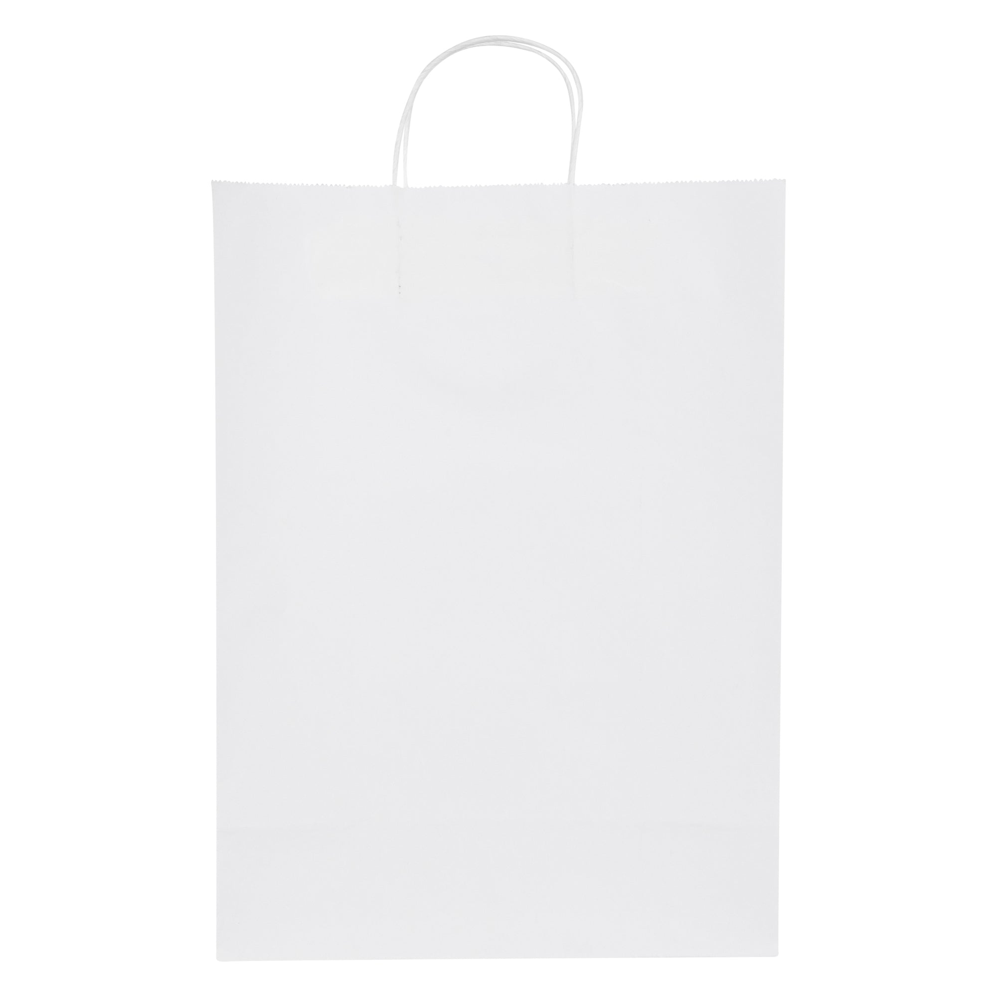 Saving Nature White Paper Retail Bag - with Handles - 12 1/2" x 6 1/4" x 17" - 100 count box