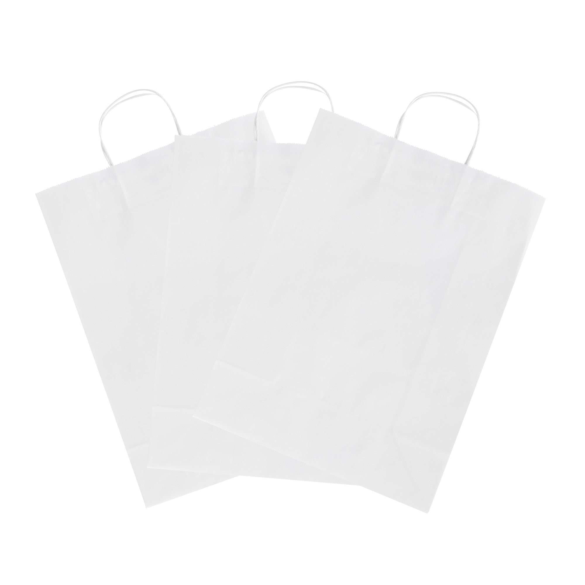 Saving Nature White Paper Retail Bag - with Handles - 12 1/2" x 6 1/4" x 17" - 100 count box