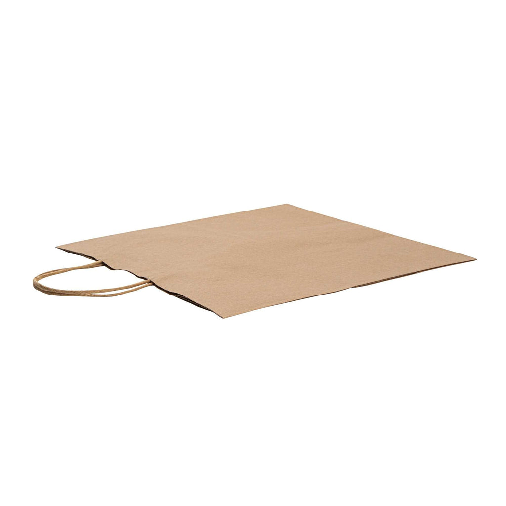 Saving Nature Kraft Paper Retail Bag - with Handles - 12 1/2" x 6 1/4" x 12 1/4" - 100 count box