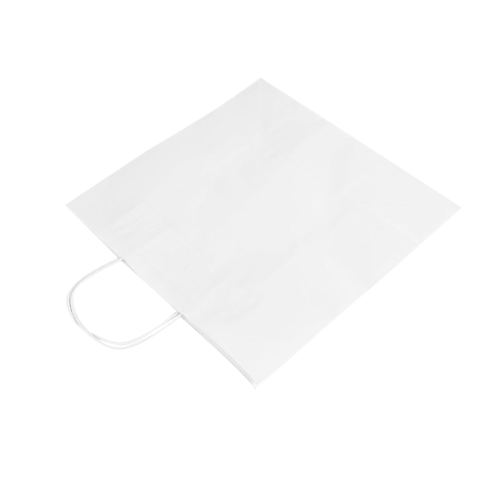 Saving Nature White Paper Retail Bag - with Handles - 12 1/2" x 6 1/4" x 12 1/4" - 100 count box