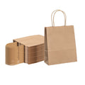Saving Nature Kraft Paper Retail Bag - with Handles - 7" x 3 1/4" x 8 1/2" - 100 count box