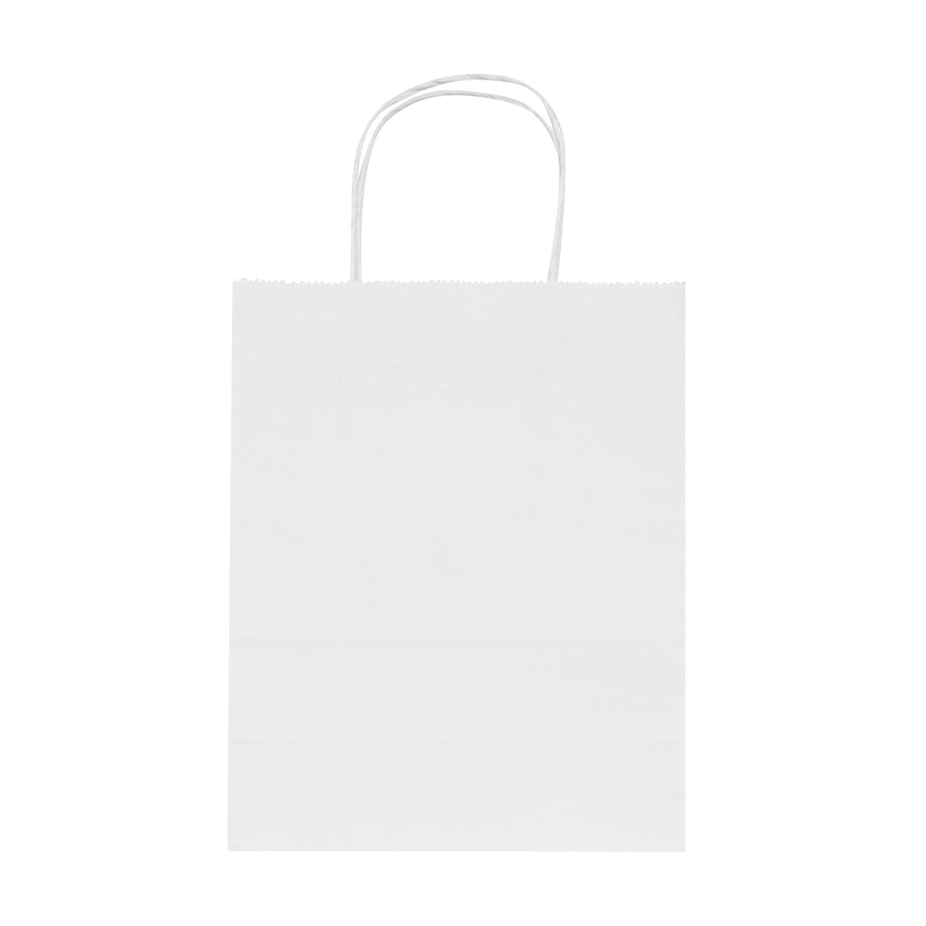 Saving Nature White Paper Retail Bag - with Handles - 7" x 3 1/4" x 8 1/2" - 100 count box