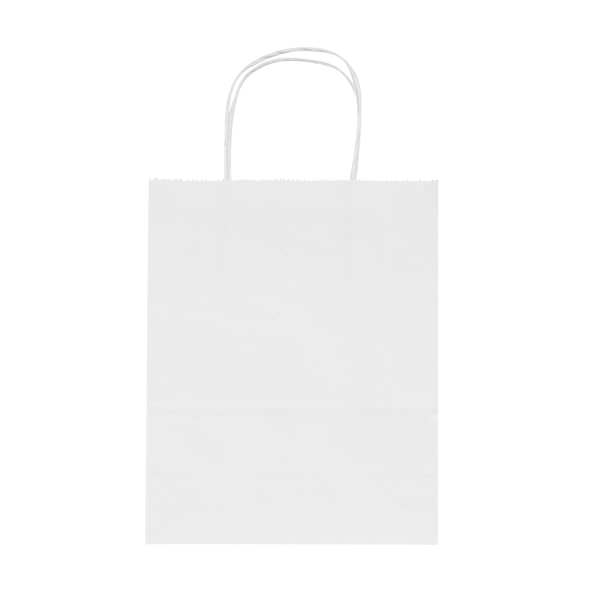 Saving Nature White Paper Retail Bag - with Handles - 7" x 3 1/4" x 8 1/2" - 100 count box
