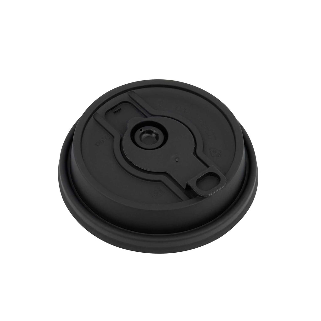 Restpresso Black Plastic 2-in-1 Straw or Sippy Coffee Cup Lid - with Detachable Double Plug, Fits 8, 12, 16 and 20 oz - 500 count box