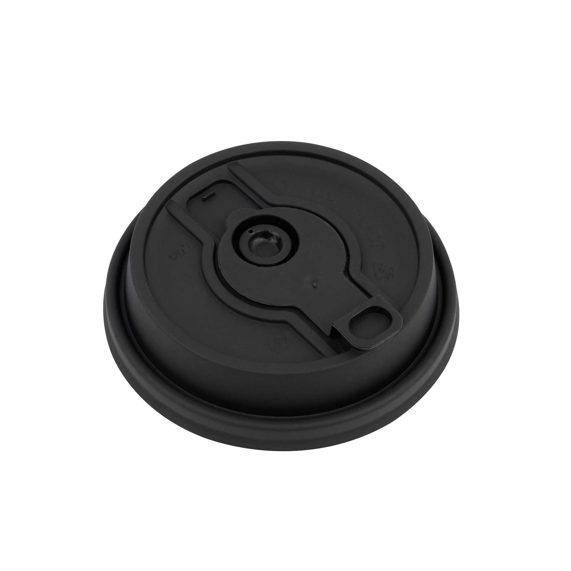 Restpresso Black Plastic 2-in-1 Straw or Sippy Coffee Cup Lid - with Detachable Double Plug, Fits 8, 12, 16 and 20 oz - 500 count box