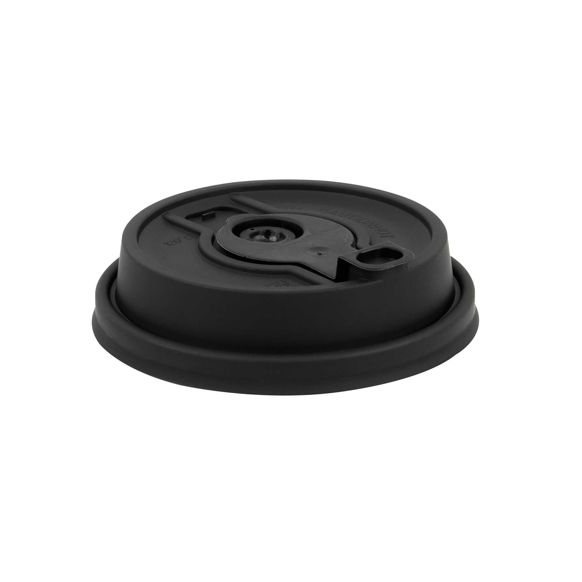 Restpresso Black Plastic 2-in-1 Straw or Sippy Coffee Cup Lid - with Detachable Double Plug, Fits 8, 12, 16 and 20 oz - 500 count box
