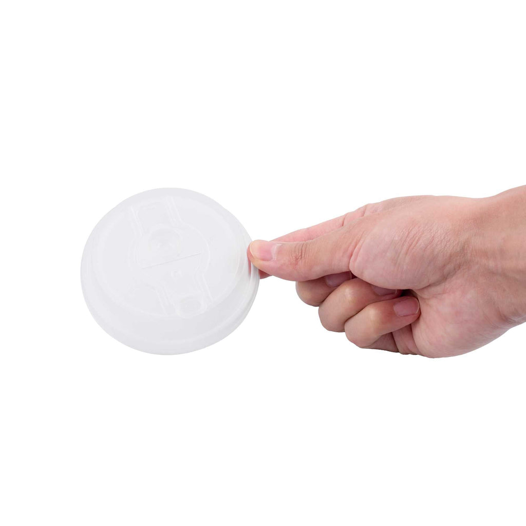 Restpresso Clear Plastic 2-in-1 Straw or Sippy Coffee Cup Lid - with Detachable Double Plug, Fits 8, 12, 16 and 20 oz - 25 count box