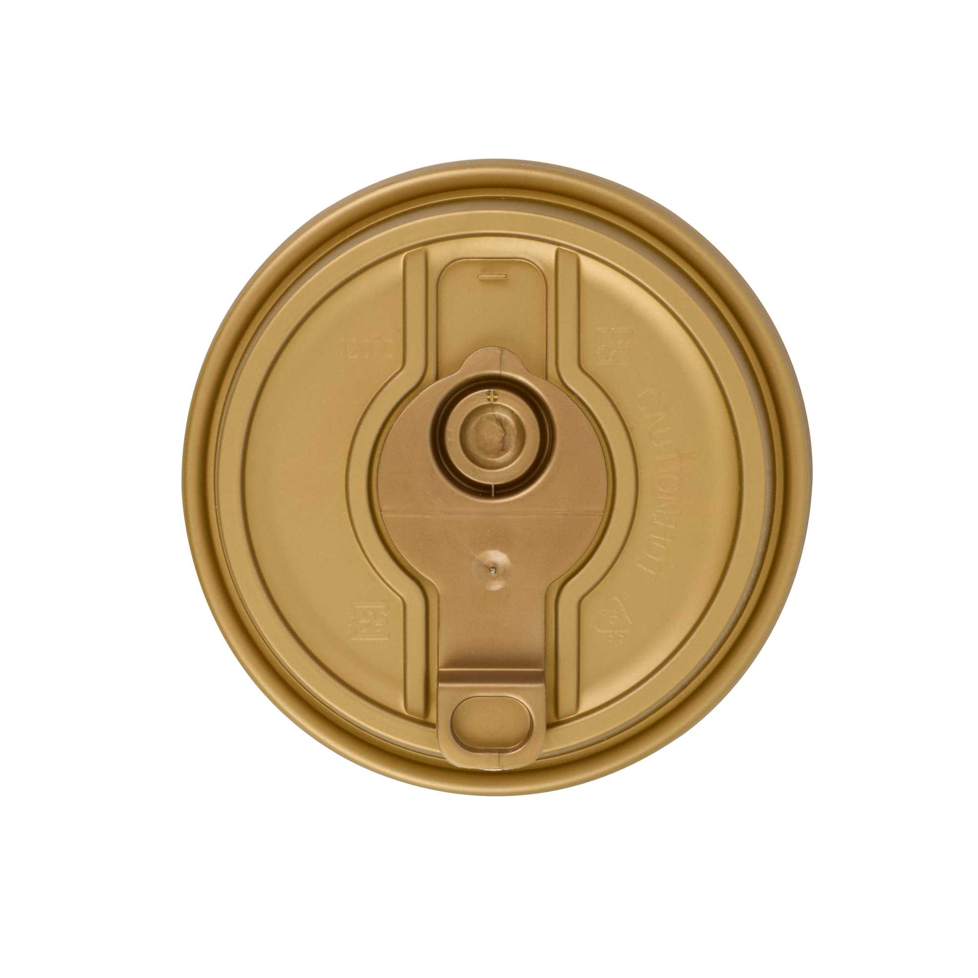 Restpresso Gold Plastic 2-in-1 Straw or Sippy Coffee Cup Lid - with Detachable Double Plug, Fits 8, 12, 16 and 20 oz - 25 count box
