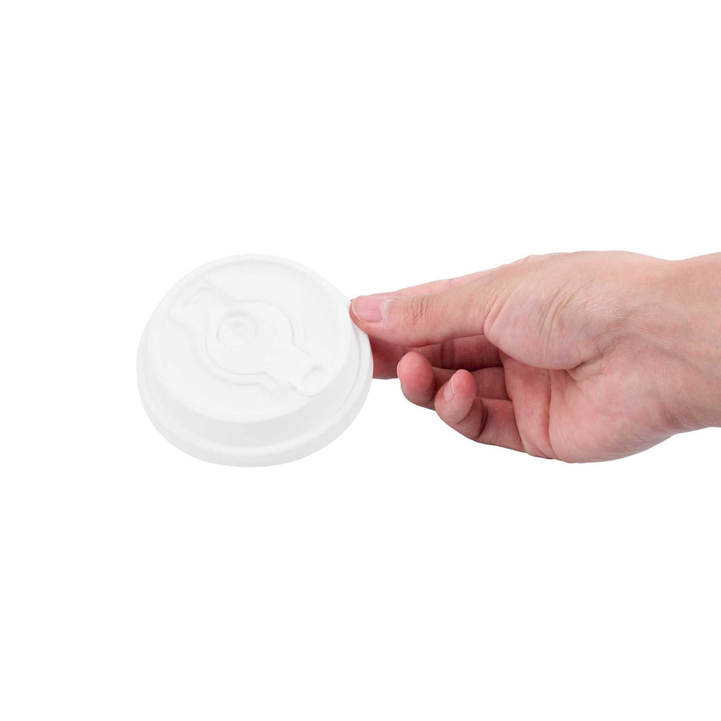 Restpresso White Plastic 2-in-1 Straw or Sippy Coffee Cup Lid - with Detachable Double Plug, Fits 8, 12, 16 and 20 oz - 25 count box