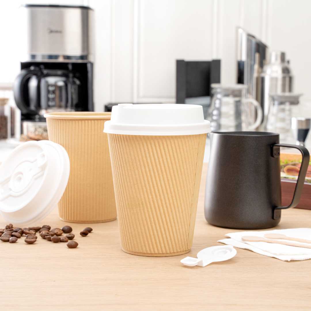 Restpresso White Plastic 2-in-1 Straw or Sippy Coffee Cup Lid - with Detachable Double Plug, Fits 8, 12, 16 and 20 oz - 500 count box