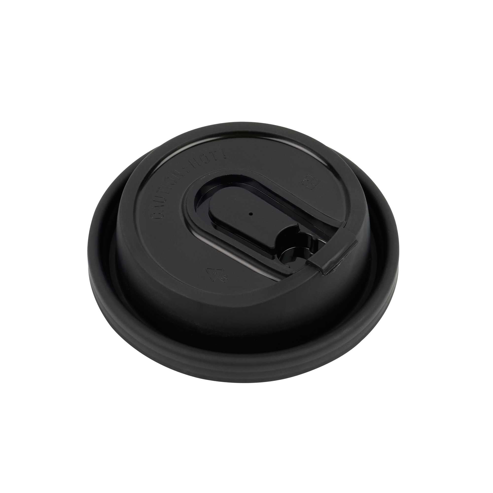 Restpresso Black Plastic Coffee Cup Lid - with Detachable Plug, Fits 8, 12, 16 and 20 oz - 500 count box